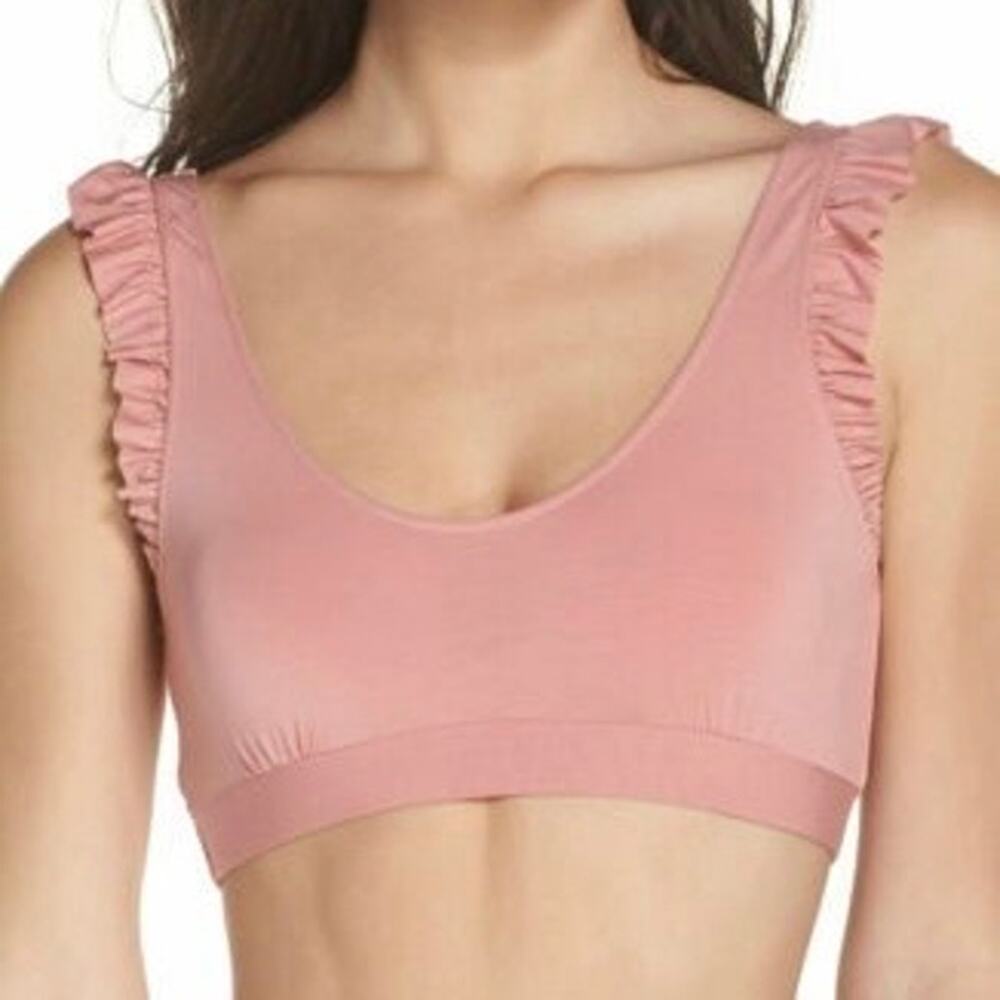 NWT Honeydew Jackie Ruffle Soft Modal Bralette in Stone Rose Size XL